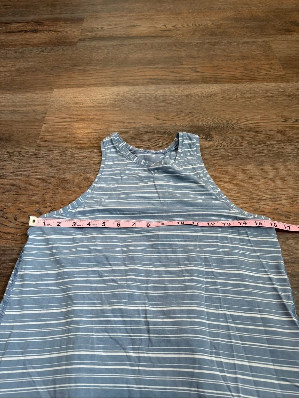 Lululemon All Tied Up Tank Cut Back Stripe Tempest Blue White Size Medium